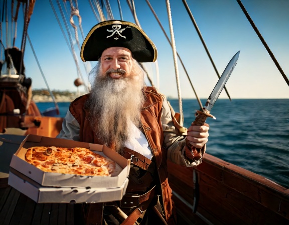 Pirate with pizza