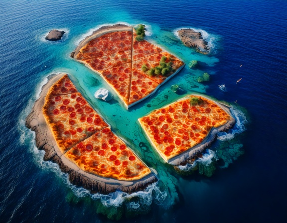 Pizza slice islands